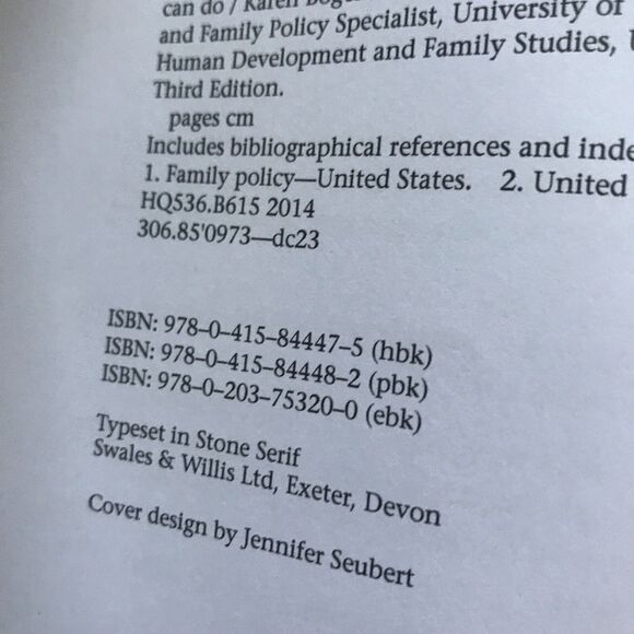 Family Policy Matters Bogenschneider Third Edition 978-0-415-84447 Policymaking - Picture 6 of 8